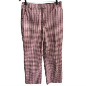 Derek Lam 10 Crosby Red Ginghan Straight Pant Size 8